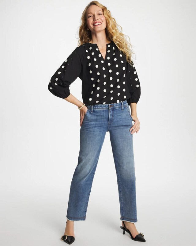 Textured Polka Dot Blouse - image 3